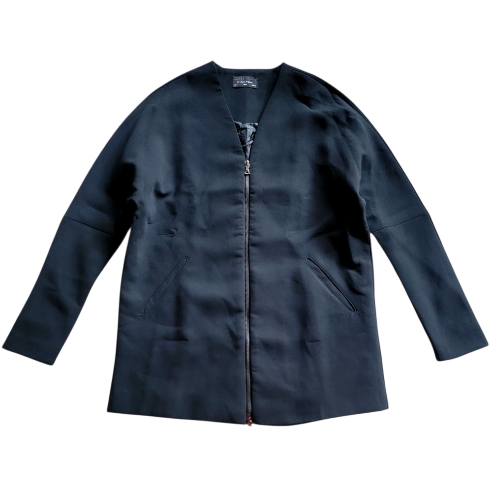 Dress Forum Black Collarless‎ Blazer Jacket Size Small